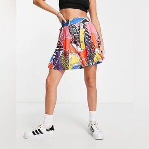Adidas Originals x Rich Mnisi graphic print pleated tennis skirt in multi size S
